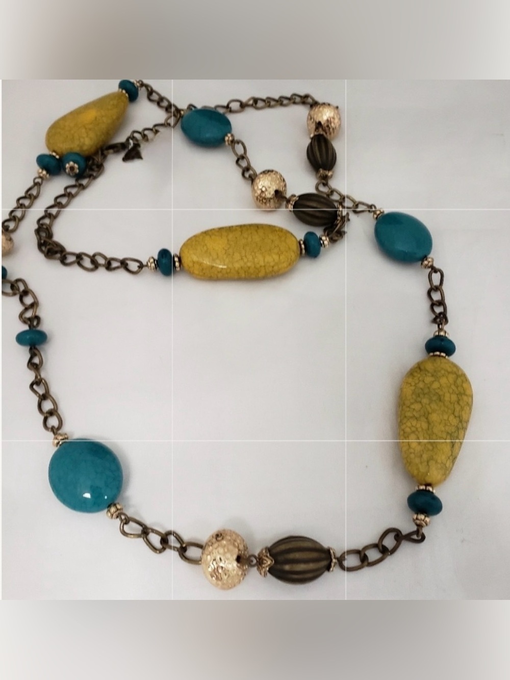 Premier Designs Yellow and Turquoise Buenos Aires Necklace